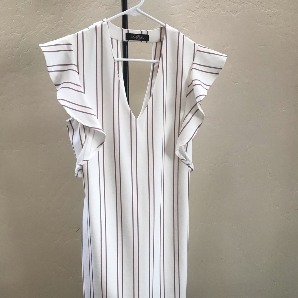 $150 LADY LOL white stripe dress (bought in Paris)